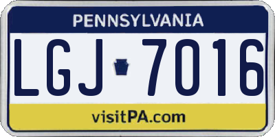 PA license plate LGJ7016