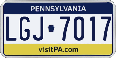 PA license plate LGJ7017