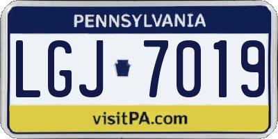 PA license plate LGJ7019