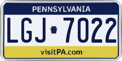 PA license plate LGJ7022