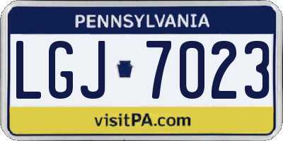 PA license plate LGJ7023