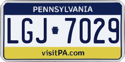 PA license plate LGJ7029