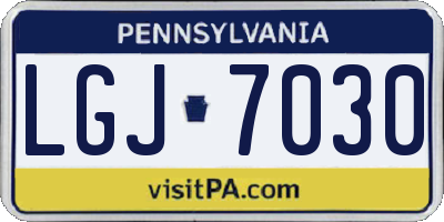 PA license plate LGJ7030