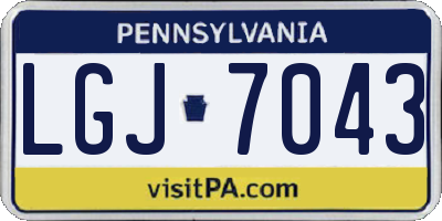 PA license plate LGJ7043
