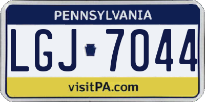 PA license plate LGJ7044