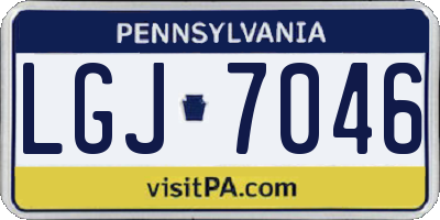PA license plate LGJ7046