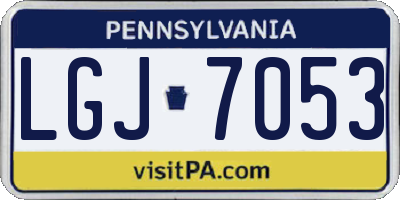 PA license plate LGJ7053