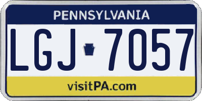 PA license plate LGJ7057