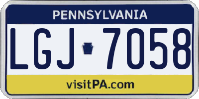 PA license plate LGJ7058