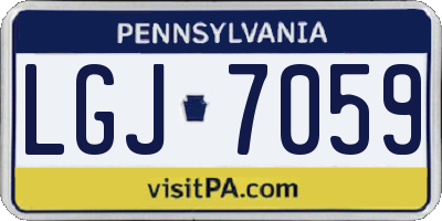 PA license plate LGJ7059