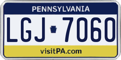PA license plate LGJ7060