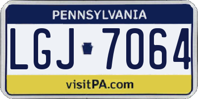 PA license plate LGJ7064