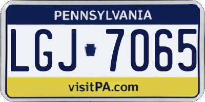PA license plate LGJ7065