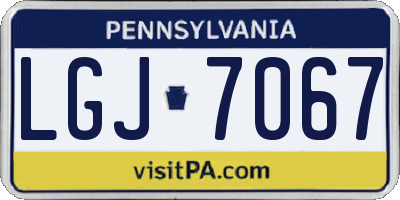 PA license plate LGJ7067