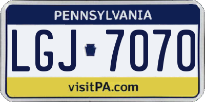 PA license plate LGJ7070