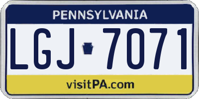 PA license plate LGJ7071