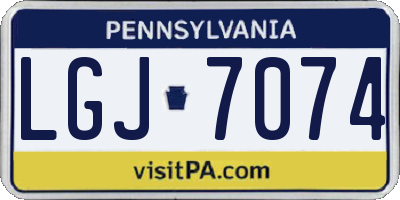 PA license plate LGJ7074