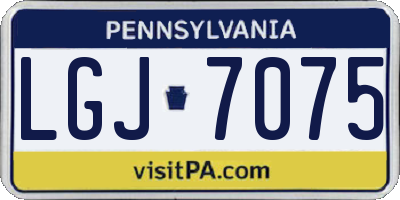 PA license plate LGJ7075