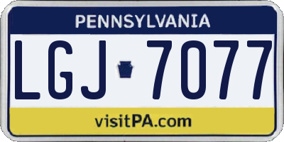 PA license plate LGJ7077