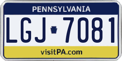 PA license plate LGJ7081