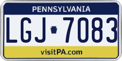 PA license plate LGJ7083