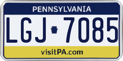 PA license plate LGJ7085