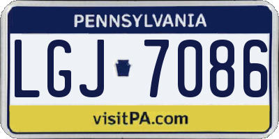 PA license plate LGJ7086