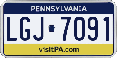 PA license plate LGJ7091