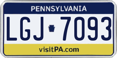 PA license plate LGJ7093