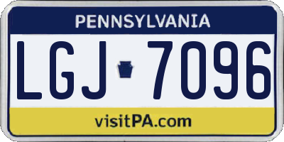 PA license plate LGJ7096