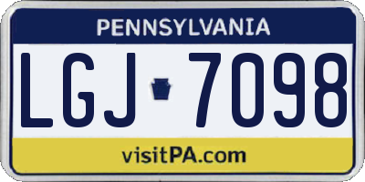 PA license plate LGJ7098