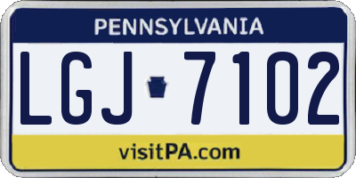PA license plate LGJ7102