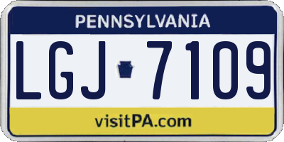 PA license plate LGJ7109