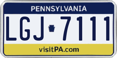 PA license plate LGJ7111