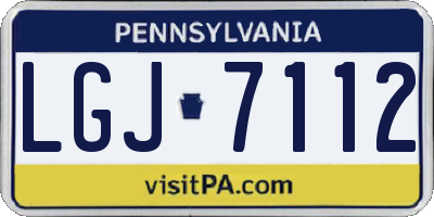 PA license plate LGJ7112