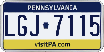 PA license plate LGJ7115