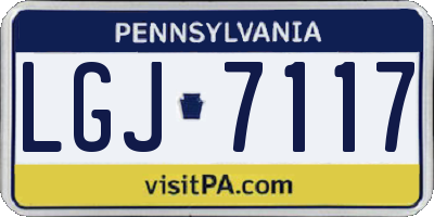 PA license plate LGJ7117