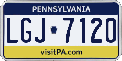 PA license plate LGJ7120