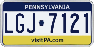 PA license plate LGJ7121