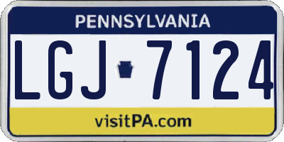 PA license plate LGJ7124