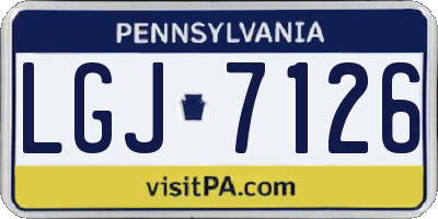 PA license plate LGJ7126