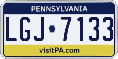 PA license plate LGJ7133