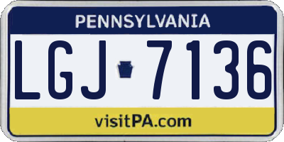 PA license plate LGJ7136