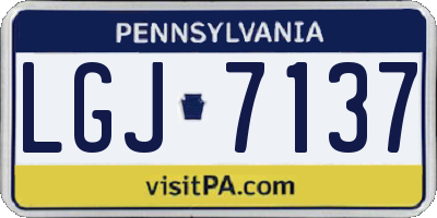 PA license plate LGJ7137