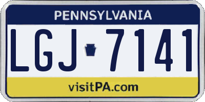 PA license plate LGJ7141