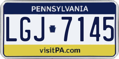 PA license plate LGJ7145