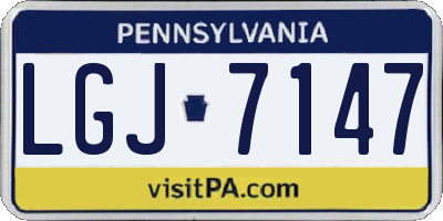 PA license plate LGJ7147