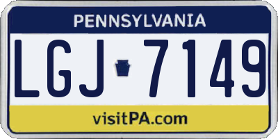 PA license plate LGJ7149