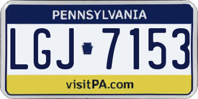 PA license plate LGJ7153