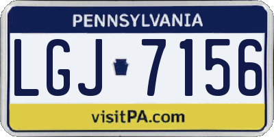 PA license plate LGJ7156